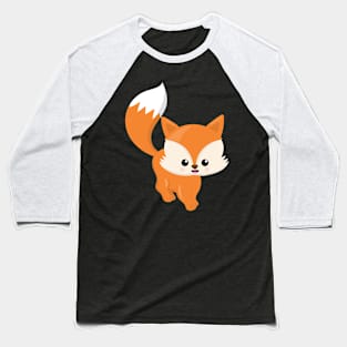 Little Fox, Orange Fox, Cute Fox, Baby Fox Baseball T-Shirt